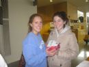 Freshmen Sasha Fried-Snoad and Galee Kalikow share a Purim Gift