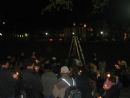 Chabad Student Board President Warren Cohn lights the Giant Menorah