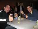 Greg Kalnitsky and Zack Rothbart enjoy a game of dreidel