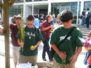 Students stop by during the day to shake the Lulav...