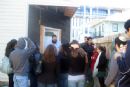 During the semester, students participated in a field trip, visiting a Mikvah construction site..