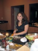 President Sam prepares food for Falafel night