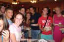 Students gathered for falafel and hookah on the first night of birthright israel registration