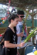 0ur lovely Sukkah on campus offered students the opportunity to shake lulav and etrog