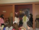 Nicole Schubert, Taylor Yaroslawitz, Allie Horowitz and Sydni Cole act out a Purim skit at the Purim feast on the evening of Purim Nicole Schubert, Taylor Yaroslawitz, Allie Horowitz and Sydni Cole act out a Purim skit at the Purim feast on the evening of Purim