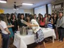 The Chabad Banot group reached out to the sororities on campus for a "Taste of Shabbat". The women gather to light the Shabbat candles, and enjoy a "mini" Shabbat dinner of Kiddush, Challah and Matza Ball Soup. Here, the new members of AEPhi participate. The Chabad Banot group reached out to the sororities on campus for a "Taste of Shabbat". The women gather to light the Shabbat candles, and enjoy a "mini" Shabbat dinner of Kiddush, Challah and Matza Ball Soup. Here, the new members of AEPhi participate.